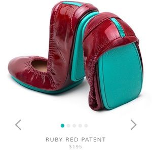 Ruby red patent leather Tieks